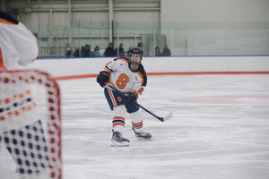 Syracuse defender Mae Batherson, along with defensive partner Jessica DiGirolamo, was on the ice for the lone Penn State goal.