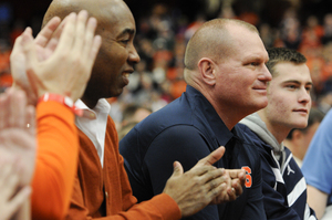 Syracuse Director of Athletics Daryl Gross (left) and head football coach Scott Shafer (right) are excited about the Orange's 2014 ACC schedule.