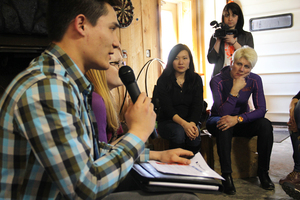 Students gather at the Dulye Leadership Experience, a program about learning to showcase skills to future employers.