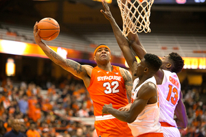 DaJuan Coleman attacks the rim in his first game since Jan. 7, 2014, because of injuries. He will be heavily relied upon at the center position this year. 