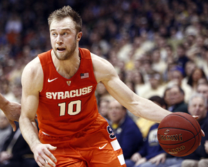 Trevor Cooney drives to the basket on Wednesday at the Petersen Events Center. He tied Tyler Roberson with a team-high 15 points in Syracuse's loss.