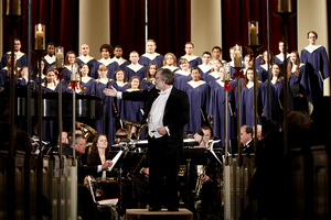 The Syracuse Brass Ensemble and the Hendricks Chapel Choir perform at last year's Holidays at Hendricks.