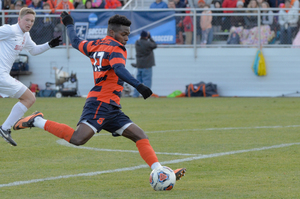 Chris Nanco winds up for a shot against Seattle on Nov. 29. Against Clemson on Friday, he had similar opportunities but couldn't convert.