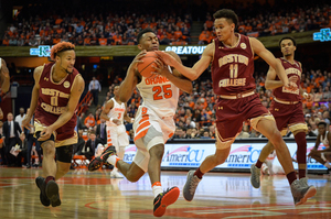 Battle attacked off the dribble with ease, creating space for both he and his teammates and setting up his jump shot. 