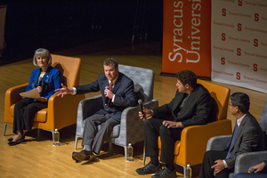 University officials and professors announced the discovery in Goldstein Auditorium Monday morning. 