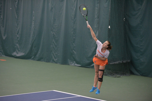 Anna Shkudun gave SU its third point of the day winning 6-1, 6-3. 