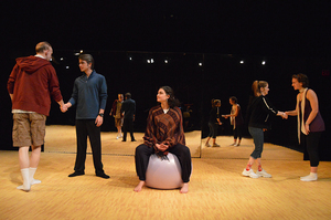 Jacob Rosen, Rodrigo Altamirano, Kat Eaton, Quinn Hemphill and Stephanie Craven star in Black Box Players’ production of “Circle Mirror Transformation.