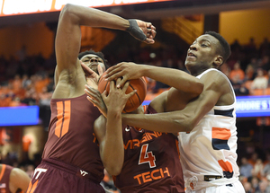 Center Bourama Sidibe battled foul trouble, but still recorded nine rebounds in the loss. 