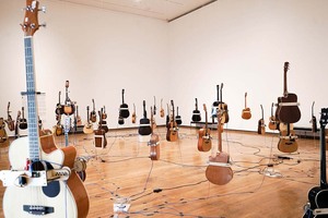 The exhibition, which consists of around 60 guitars, basses and mandolins hanging from the ceiling, opened on Jan. 29 and will remain open until April 10.