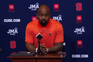 At his weekly press conference, Fran Brown discussed Syracuse's mistakes versus Stanford and its upcoming matchup with Holy Cross.