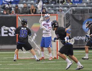 Syracuse goaltender Dominic Lamolinara vs. Duke