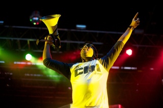 THX from DCYC pumps up the crowd in the Carrier Dome, Friday evening, before Trey Songz and Ke$ha take the stage.