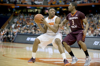 Guard Ron Patterson looks for a shot. He struggled from the outside, but was 4-of-5 on his two-point shots. 