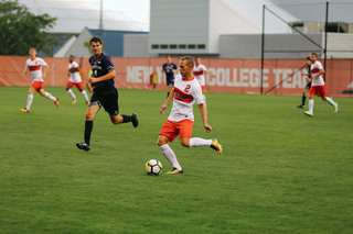 In the 12th minute, junior Jonathan Hagman scored on an assist from Johannes Pieles. 